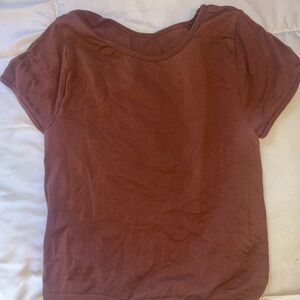 free people seamless baby tee brown